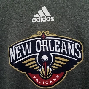 New Orleans Pelicans adidas nba Long Sleeve Shirt Mens 2XL Athletic Fit Gray - Picture 1 of 14