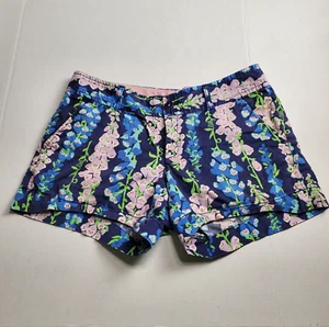 Pantalones Cortos LILLY PULITZER Mujer 6 Azul Floral Foxy Foxglove Callahan Verano Playa - Imagen 1 de 10