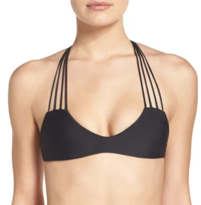 Top de bikini Mikoh Black Banyans multi cuerda espalda cruzada para mujer talla S L1801 Foto 1 de 3
