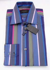 BNWT DUCHAMP LUXURY SHIRT - COBALT STRIPE 'EMPIRE' SHIRT 15"/38 £145 - Picture 1 of 3