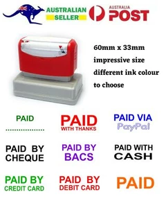 Self Inking Paid Refunded Rubber Custom Stamp Accounts Business Shop Office 6033 - Picture 1 of 18