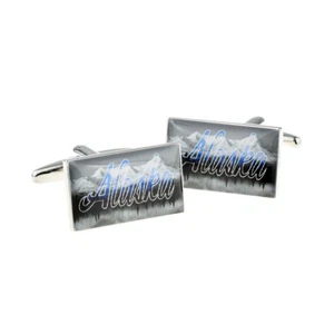 Cool New Alaska Design Cufflinks in a Cufflink Box X2BOCR155 - Picture 1 of 1