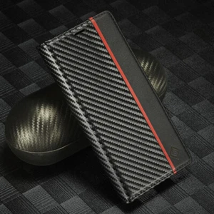 For Google Pixel 6A/7A/8A/6/7/8 Pro Carbon Fibre Wallet Case Magnetic Flip Cover - Picture 1 of 14