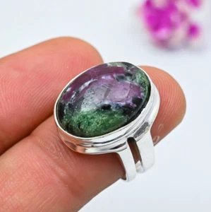 Dainty Ruby Zoisite Gemstone Handmade Jewelry 925 Sterling Silver Ring For Gifts - Picture 1 of 5
