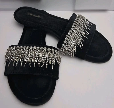 Zapatillas Victorias Secret Bling Slides Flip Flips Terciopelo talla Med se adapta a 8-9 Foto 1 de 4