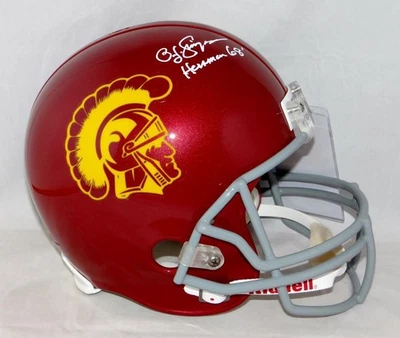 O. J. Simpson Heisman Signed USC Trojans F/S Riddell Helmet- JSA W Auth *White - Image 1 of 4