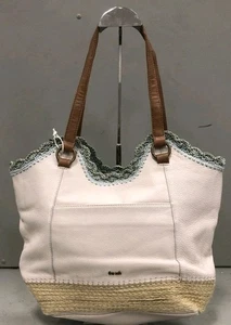 NWT The Sak Women's Leather Tote  Bag Hand-Crocheted Trim MSRP $249 - Picture 1 of 7