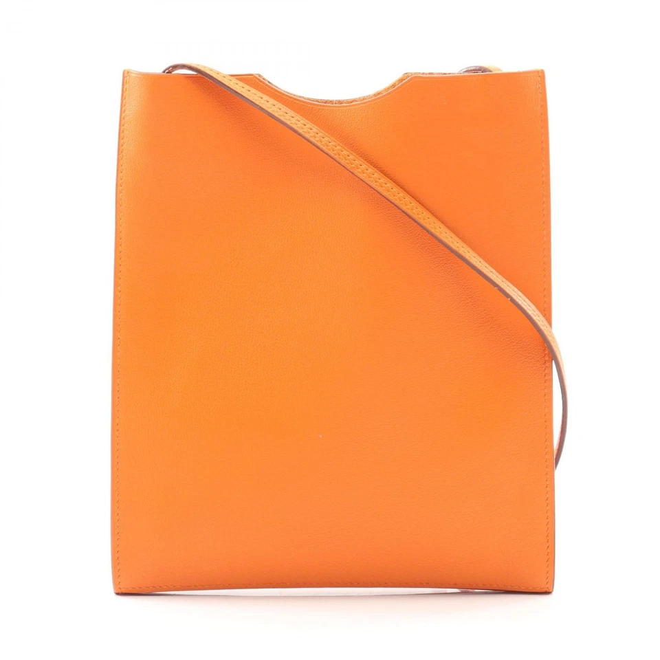 Bolsa de ombro HERMES Onimaitou tiracolo couro Evercolor laranja usada feminina K - Imagem 1 de 4