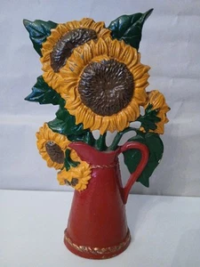 Vintage Heavy Cast Iron Sunflower Door Stop (DC3) - Picture 1 of 10