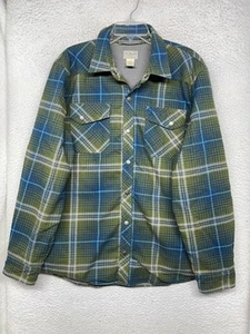 LL Bean Shirt Mens XL Green Plaid Waffle Lined Workwear Flannel Jacket Shacket - Picture 1 of 14