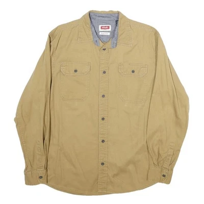 Camisa informal WRANGLER beige para hombre M algodón manga larga cierre de botones Foto 1 de 4