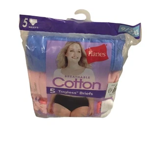 Hanes Breathable Cotton Tagless Brief Set of 5 Size 9/2XL Pink Blue Charcoal - Picture 1 of 4