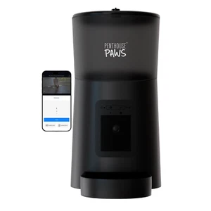 Penthouse Paws® Smart WiFi Automatic for Cats, Dogs Feeder with Camera, 6L Black - Picture 1 of 9