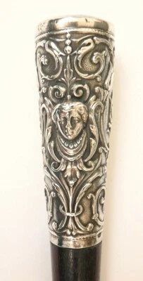 Pommeau manche de canne ombrelle  19e siècle antic stick ange angelot - Photo 1/4