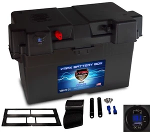 VMAX Lithium Smart Battery Box for 100Ah Batteries with Fast Charging Ports - Picture 1 of 3