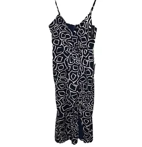 NWT Lulus Dress Size Medium Faux Wrap Midi Blue White Adjustable Straps Lined - Picture 1 of 17