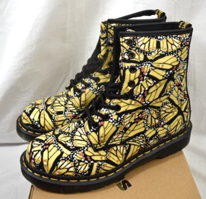 Size 7 - Womens Dr. Martens 1460 8-Eye Boot Butterfly Yellow Boots Shoes New - Picture 1 of 7