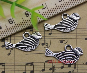 20/60/100pc retro style small Lovely birds alloy charms pendants 21x11mm - Picture 1 of 4