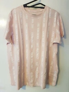 Blush pink Organic Cotton free your energy Print Logo Tshirt Size 22-24 - 2XL - Picture 1 of 2