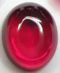 8.26CT. GORGEOUS CABOCHON 13.9x10 MM. PIGEON BLOOD RED RUBY LAB CORUNDUM - Picture 1 of 4