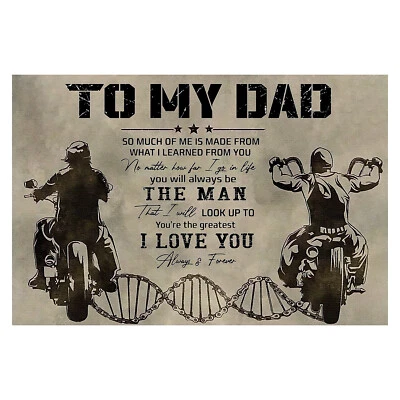 Motorcycle Sprocket Chain To My Dad From Son Poster No Frame, Wall Decor Bedroom - Image 1 of 4
