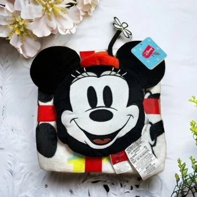 Juego de Almohada y Manta de Vellón Minnie Mouse NUEVO Paquete Disney Invierno Mickey Blanco Foto 1 de 4