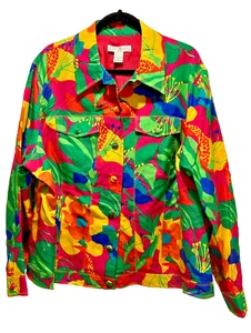 NWT Silk Assets Diane Von Furstenberg Jacket  Size 2X Floral Print Silk/Linen - Picture 1 of 12
