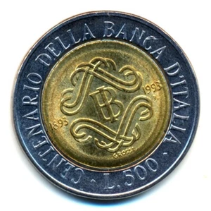 500 Italienische LIRE 1993- Schicke BI-Metall Ausführung - Bild 1 von 2