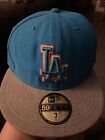 Los Angeles La Dodgers 7 Baseball Cap Blue New Era 59Fifty Size 7 Cap Hat