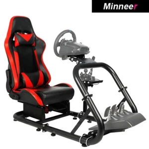 Minneer Round Tube Racing Sim Wheel Stand Fit Logitech G920 G27 G29 Thrustmaster - Picture 1 of 36