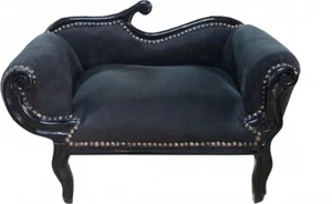 Casa Padrino barroco perros gatos chaise longue sofá negro cama para perros sofá para perros - Imagen 1 de 2