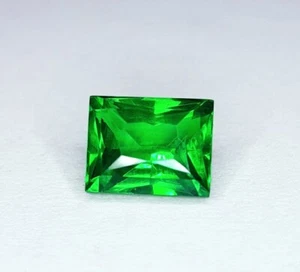 Loose Gemstone Natural Green Garnet 4.62 Ct Princess Cut Certified Transparent - Picture 1 of 10