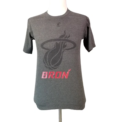 Majestic Miami Heat LeBron James shirt mens small gray short sleeve NBA  - Image 1 of 4