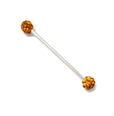 Industrial con Topacio Ferido 6mm Bolas Gemas Calibre 14 1-3/8" Barra de Acero  Foto 1 de 3