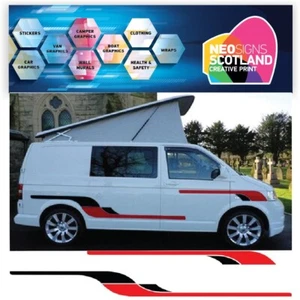 MOTORHOME VINYL DECALS 2M 2 COLOUR GRAPHICS STICKERS STRIPES SET CAMPERVAN FIAT - Picture 1 of 2