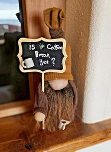 Handmade Coffee Gnome – Cute Gnome with Cup, Coffee Bar Decor - Picture 1 of 4