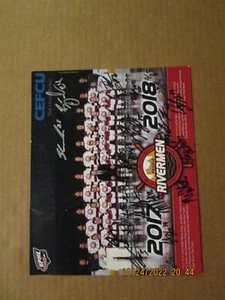 SPHL Peoria Rivermen Vintage 2017 2018 Team Logo With 19 Autographs Photo - Picture 1 of 1