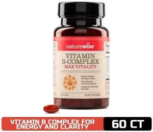 NatureWise Vitamin B Complex for Women and Men - with Folic Acid Biotin B1 B2 B3 - Picture 1 of 10