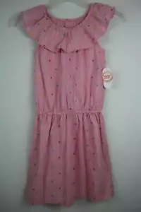 NEW Girls Fashion Dress XL 14 - 16 Ruffle Chambray Pink Striped Summer Party - Picture 1 of 3