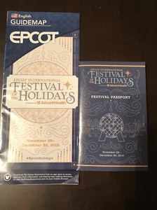 Disney Epcot Fresival Of The Holidays Map And Guide Set 2019 New - Picture 1 of 9