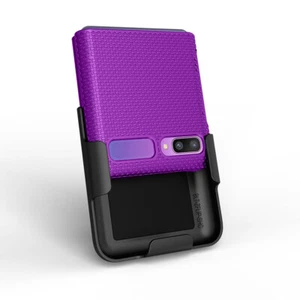 Hard Protector Case Cover w/Belt Clip Holster for Samsung Galaxy Z Flip F700 PUR - Picture 1 of 12