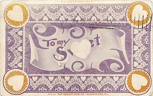 To My Sweetheart Postcard Symphonies No 9 pm 1910 Valentines Day Postcard - Picture 1 of 2