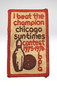 Vintage Patch - Chicago Sun-Times - I Beat The Champion Contest - 1975-1976 - Picture 1 of 2