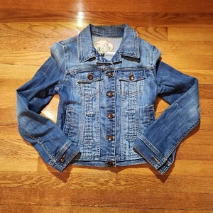 Joes Jeans Jacket Girls Medium Blue Denim Button Up Trucker Stretch - Picture 1 of 9