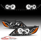 [LED Halo+LED Parking]For 2011-2013 Kia Sorento Projector Black Headlights Pair
