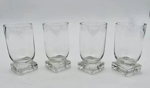 Vintage Mid Century Cambridge Square Footed Glasses 4" Set of 4 EUC 03 - Picture 1 of 7
