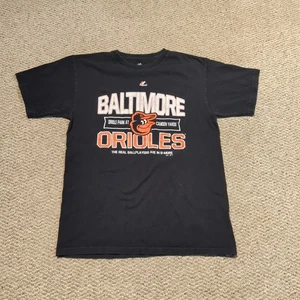 Baltimore Orioles Majestic T Shirt Medium Black MLB Baseball Park Camden Yards - Picture 1 of 9