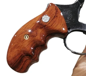 COMBAT GRIPS FOR S&W MODEL 66, 686, 696 K, L FRAME ROUND BUTT ROSE WOOD NICE # 3 - Picture 1 of 24
