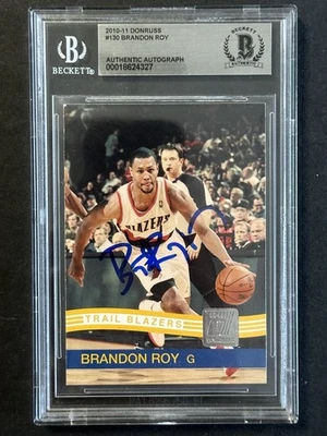 Brandon Roy Blazers Firmado 2010-11 Donruss #130 BGS BAS Beckett AUTO Foto 1 de 2