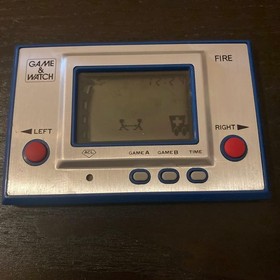 Nintendo Game and Watch FIRE 1980 RC-04 Silver Vintage Handheld Console Tested